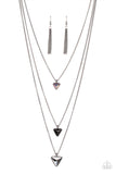 Follow the LUSTER Black Layered Iridescent Necklace Paparazzi