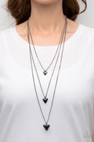 Follow the LUSTER Black Layered Iridescent Necklace Paparazzi