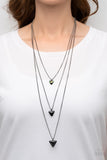 Follow the LUSTER Black Layered Iridescent Necklace Paparazzi