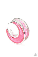 Charismatically Curvy Pink Hoop Earrings Paparazzi Accessories