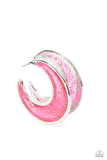 Charismatically Curvy Pink Hoop Earrings Paparazzi Accessories