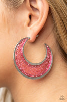 Charismatically Curvy Pink Hoop Earrings Paparazzi Accessories