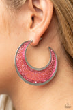 Charismatically Curvy Pink Hoop Earrings Paparazzi Accessories
