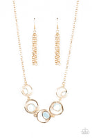 Big Night Out Gold Opal Bling Necklace Paparazzi Accessories