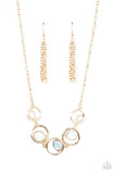 Big Night Out Gold Opal Bling Necklace Paparazzi Accessories