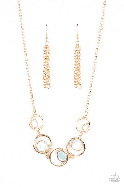 Big Night Out Gold Opal Bling Necklace Paparazzi Accessories