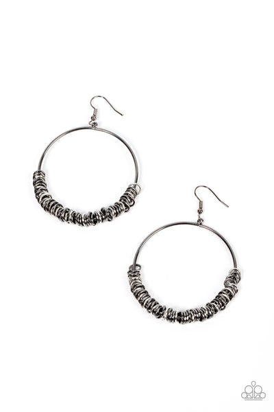 Retro Ringleader Multi Gunmetal Silver Earrings Paparazzi Accessories