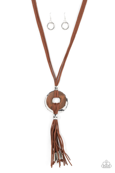 ARTISANS and Crafts Brown Suede Necklace Paparazzi