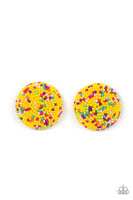 Kaleidoscope Sky Yellow Seed Bead Earrings Paparazzi Accessories