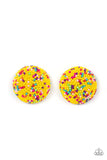 Kaleidoscope Sky Yellow Seed Bead Earrings Paparazzi Accessories