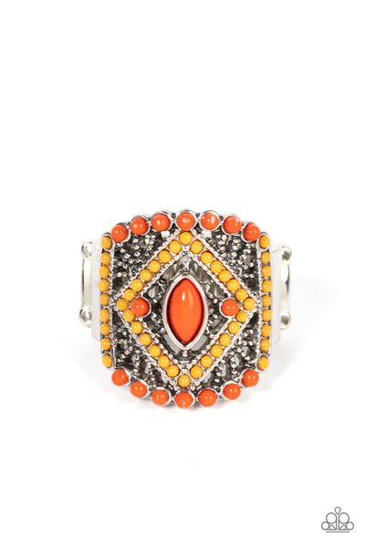 Amplified Aztec Orange Hold Ring Paparazzi