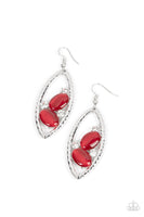 Famously Fashionable Red Bling Earrings Paparazzi Accessories