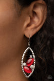 Famously Fashionable Red Bling Earrings Paparazzi Accessories