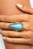 Canyon Collector Blue Turquoise Big Stone Ring Paparazzi Accessories