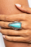 Canyon Collector Blue Turquoise Big Stone Ring Paparazzi Accessories