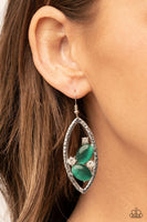Famously Fashionable Green Bling Earrings Paparazzi Accessories
