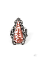 Canyon Collector Brown White Stone Ring Paparazzi Accessories