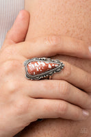 Canyon Collector Brown White Stone Ring Paparazzi Accessories