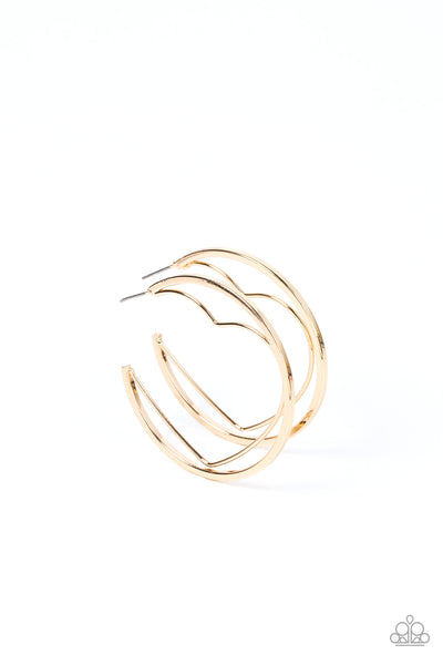 Love Goes Around Gold Heart Hoop Earrings Paparrazi Accessories