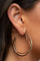 Love Goes Around Gold Heart Hoop Earrings Paparrazi Accessories