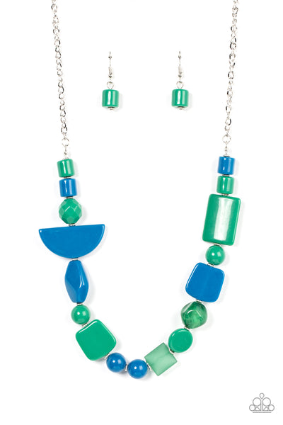 Tranquil Trendsetter Green Blue Necklace Paparazzi Accessories