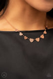 Dainty Desire Copper Heart Choker Necklace Paparrazi Accessories
