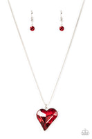 Lockdown My Heart - Red Bling Necklace Paparazzi Accessories