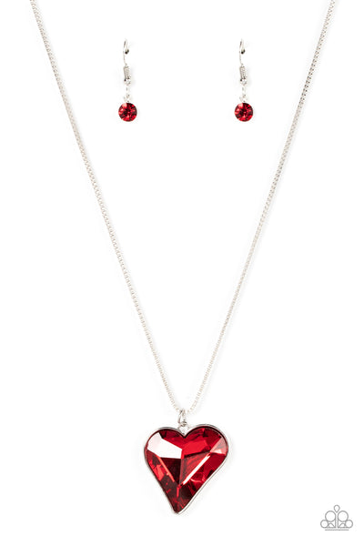 Lockdown My Heart - Red Bling Necklace Paparazzi Accessories