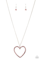 Va-Va-VALENTINE Pink Bling Heart Necklace Paparazzi Accessories