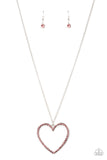 Va-Va-VALENTINE Pink Bling Heart Necklace Paparazzi Accessories