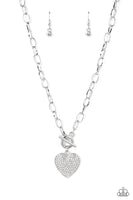 If You LUST White Bling Heart Necklace Paparazzi Accessories