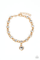 Truly Lovely Gold Heart Bracelet Paparazzi Accessories