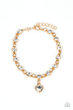 Truly Lovely Gold Heart Bracelet Paparazzi Accessories