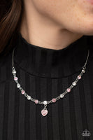 True Love Trinket Pink Heart Bling Necklace Paparrazi Accessories