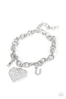 Declaration of Love I U White Heart Bracelet Paparazzi Accessories