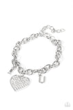 Declaration of Love I U White Heart Bracelet Paparazzi Accessories