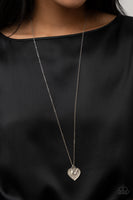 Letters of Love White Bling Heart Necklace Paparazzi Accessories