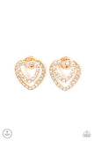 Ever Enamored Gold Bling Heart Earrings Paparazzi Accessories