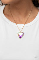 Lockdown My Heart - Gold Iridescent Paparazzi Accessories