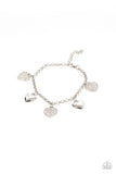 Lusty Lockets White Heart Bracelet Paparrazi Accessories