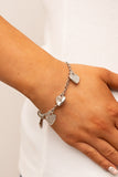 Lusty Lockets White Heart Bracelet Paparrazi Accessories