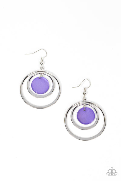 Mai Tai Tango Purple Shell Earrings Paparazzi Accessories