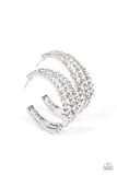 Cosmopolitan Cool White Bling Hoop Earrings Paparazzi Accessories