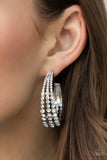 Cosmopolitan Cool White Bling Hoop Earrings Paparazzi Accessories