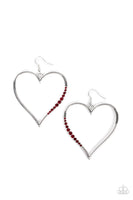 Bewitched Kiss - Red Bling Heart Earrings Paparazzi Accessories