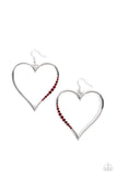 Bewitched Kiss - Red Bling Heart Earrings Paparazzi Accessories