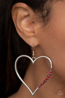 Bewitched Kiss - Red Bling Heart Earrings Paparazzi Accessories