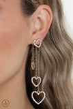 Falling In Love Gold Heart Earrings Paparazzi Accessories