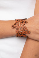 Butterfly Breeze Brown Leather Bracelet Paparazzi Accessories