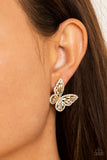 Smooth Like FLUTTER Gold Butterfly Earrings Paparazzi